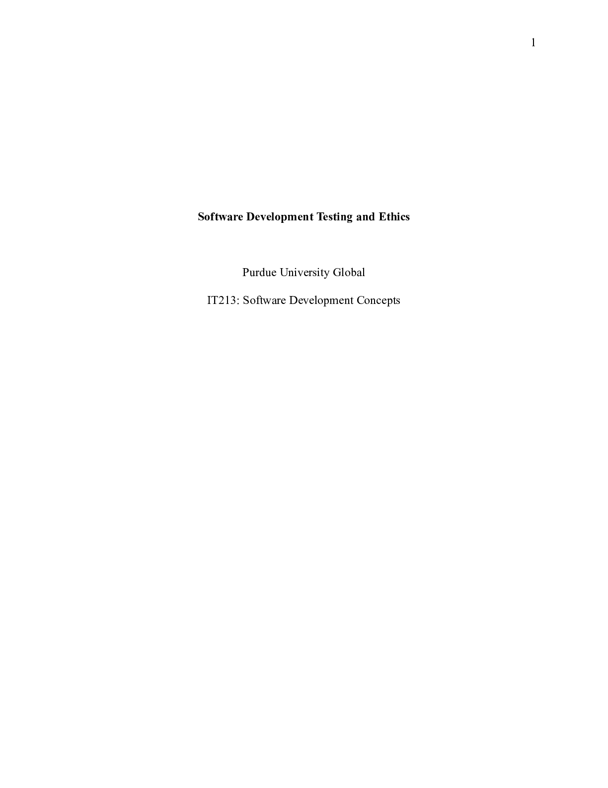 Preview image for IT213Unit10.docx    Software Development Testing and Ethics  Purdue University Global   IT